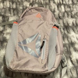 Grey & coral pink reebok book bag